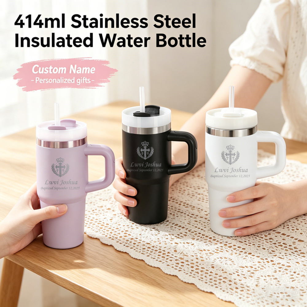 Coffee Equipment Gift - 414ml Customizable thermal bottle, Stainless Steel