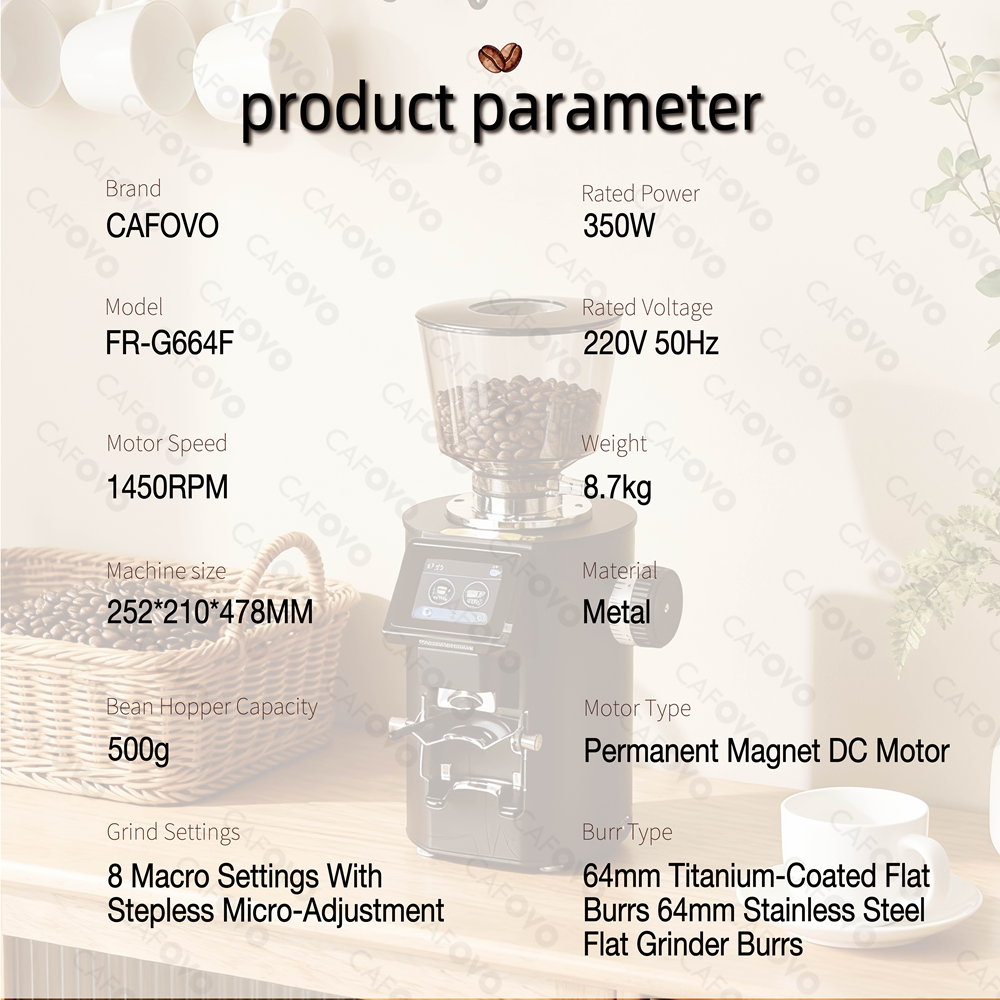 CAFOVO G664F Professional Weig - Coffee Grinder Burr Flat 评论和价格