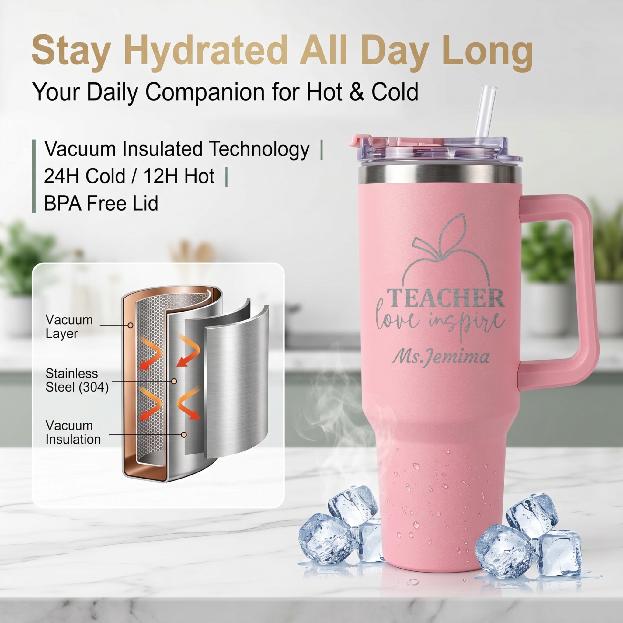 1L Teacher personalized text b - Coffee Equipment Gift 评论和价格